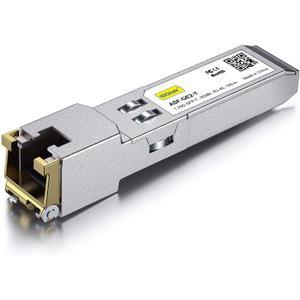 10/100/1000Base-T Copper SFP, Auto-Negotiation SFP to RJ45 Mini-GBIC Transceiver, Compatible with Mikrotik S-RJ01