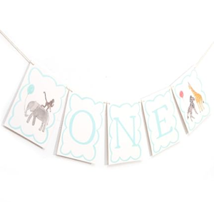 Jungle Safari Wild One High chair Banner - HighChair ONE Banner Animals Party,First Birthday Baby Boy 1st Decorations,One Year Toddler Birthday (Animal Banner)