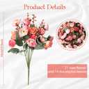 Geosar 8 Pcs Rose Artificial Flowers Fake Flowers Bouquet 21 Heads Silk Faux Floral Bundles with Stem for Home Bridal Wedding Arrangements Table Centerpieces Party Decor (Pink)