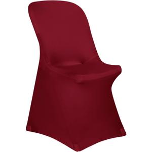 Obstal 10Pcs Stretch Spandex Chair Covers for Party Folding Chair - Universal Fitted Chair Slipcovers Protector for Wedding, Banquet, Holiday, Celebration (Burgundy, 10 Packs)