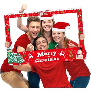 Christmas Photo Booth Props Frame Party Supplies - Xmas/Winter/Holiday New Year Decorations