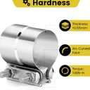 2 Pcs 2.25 inch Exhaust Clamp 2 1/4 Butt Joint 304 Stainless Steel Band Lap Joint Band Clamp Stainless Steel for Pipes Catalytic ConvertersMuffler (2, 2.25 inch)