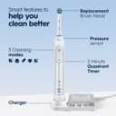 Oral-B Smart 5000 Rechargeable Electric Powered Toothbrush, Black with Travel Case and Bluetooth - Visible Pressure Sensor to Protect Gums - 5 Cleaning Modes - 2 Minute Timer