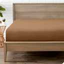 Bare Home Fitted Bottom Sheet Twin XL Size - Premium 1800 Microfiber - Ultra-Soft Hotel Luxury - Deep Pocket - Durable and Long Lasting (Twin XL, Caramel)