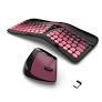 Ergonomic Wireless Keyboard and Mouse Set Wireless Keyboard Silent Mice Set with Wrist Rest for Computer, Laptop, PC, Mac, Windows Black Pink