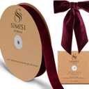 Burgundy Velvet Ribbon 1'' 25 Yards for Christmas Tree, Gift Wrapping, Flower Bouquet, Wreath Decorations, Bow Making