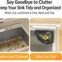 Magnetic Drainage & Filter Basket with Enhanced Durability, Triangular Sink Strainer with Twist-Open Bottom, Heavy-Duty Kitchen Sink Corner Rack for Draining & Storage, Punch-Free Installation