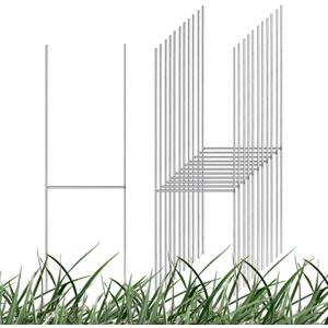MECCANIXITY Yard Sign Stakes, 15"x6" Metal H Stakes, Lawn Sign Holder, Sign H Frame for Party Yard, Garage Sale, Open House, Real Estate, Guidepost, Pack of 12