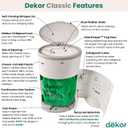 Diaper Dekor EKO Classic Diaper Pail, White | ONLY Eco-Friendly Diaper Pail Made with 70% Recycled Materials | Hands-Free: Step Drop Done | Cost-Effective Refill System
