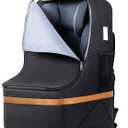 Tonyeee Padded Car Seat Travel Bag for Airplane with Wheels, Heavy Duty Carseat Bags for Air Travel, Rolling Gate Check Backpack and Dolly Carrier, Storage for Baby Essentials, Black