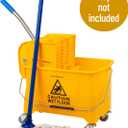 Mind Reader Mop Bucket with Wringer (Mop Not Included), 5.5 Gallon Cleaning Bucket with Wheels and Handle, Upward Press Wringer, Small Mop Compatible, Yellow