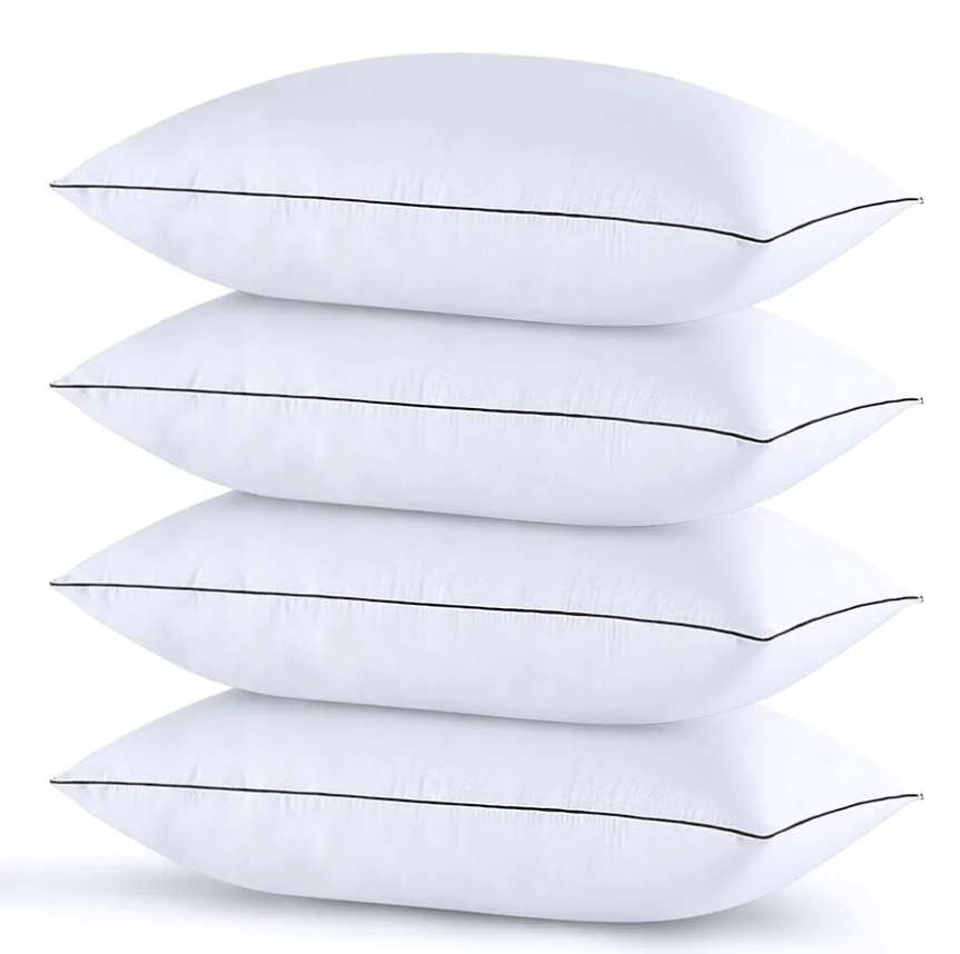 HUXMEYSON Pillows Standard Size Set of 4, Bed Pillows Set of 4, Down Alternative Luxury Hotel Pillows for Sleeping and for Side and Back Sleepers