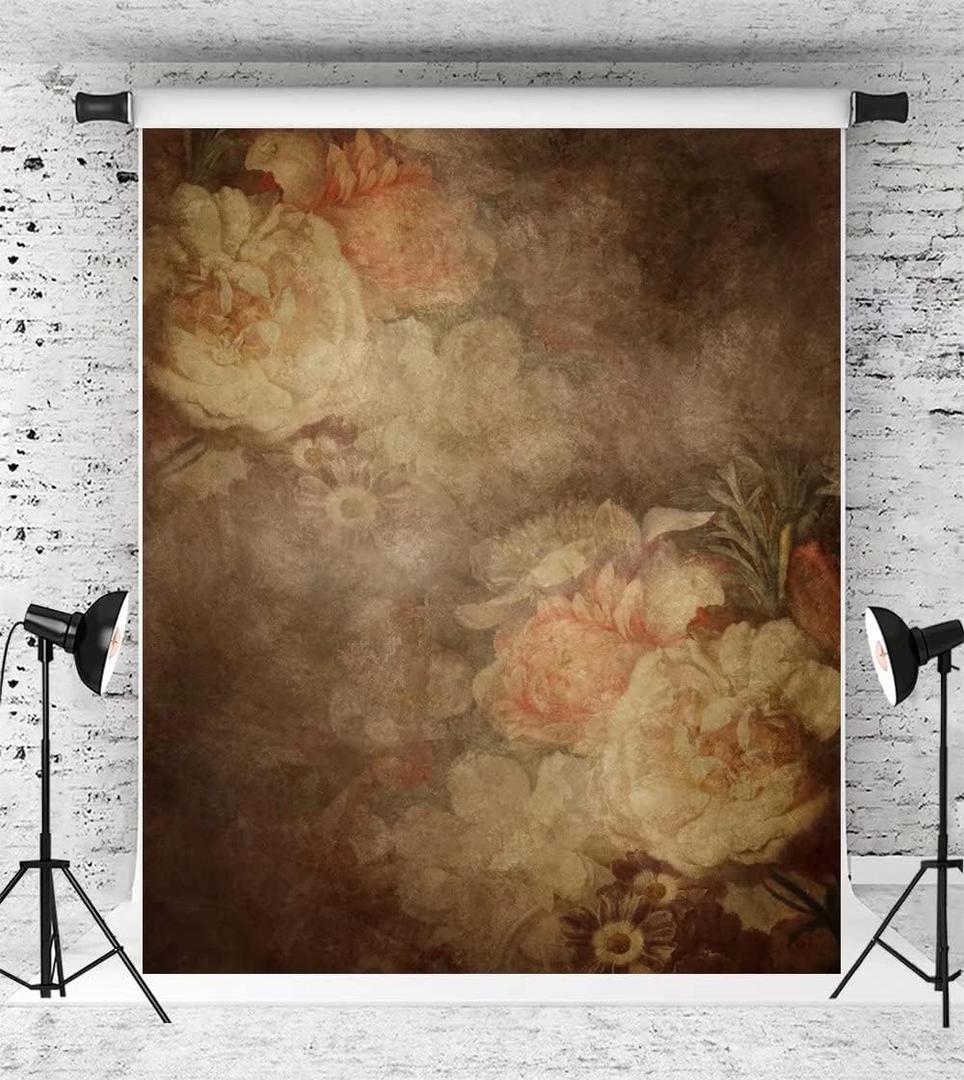 Kate 5x7ft Fine Art Floral Backdrop for Photography Painting Flowers Texture Headshot Portrait Background for Photographers Studio Props