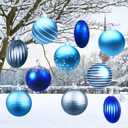 Sumind 10 Pieces Christmas Decorations Outdoor Large Size 7" Round Christmas Yard Hanging Ornament Double Sided Lawn Decorations for Xmas Party Porch Lawn Decor(Cool Style)