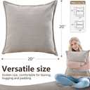 Fall Decorative Pillow Covers, 20x20 Inch Pillow Covers Set of 2, Beige Soft Chenille Decorative Square Throw Pillow Covers Farmhouse for Sofa Living Room Bed Home Decor