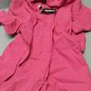 Zeagoo Women Linen Button Down Shirt Rolled Cuffed Short Sleeve Blouse Ladies Summer Casual V Neck Beach Cotton Tops Pink 2XL