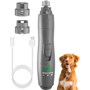 Pack of 2 Dog Nail Grinder with LED Light – Quiet 2-Speed Pet Nail Trimmer for Small & Medium Dogs and Cats – Low Vibration Professional Nail File for Painless Claw Grooming
