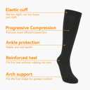 3 Pairs Knee High Cotton/Cool-Max Support Socks for Women & Men (M)