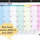 Calendar 2026, Desk Desktop Calendars 2026-2027, 18 Month from Jan 2026 - Jun 2027 Large Wall Calendar Month Planner Organizer with Corner Protectors for Home Office Teacher School Supplies 17x12 IN