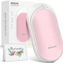 BESKAR Rechargeable Hand Warmer, 5200mAh Electric Hand Heater, Double-Sided Heating, USB Quick Charge, Portable Pocket Hand Warmer for Outdoor, Golf, Raynauds - Winter Gift (Pink)