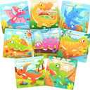 Wooden Puzzles for Toddlers, 8 Pack Dinosaur Jigsaw Puzzles for Kids3-5, 9 Pieces Preschool Learning Activities, Learning & Educational Puzzles, Gift for Boys, Girls
