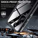 Miimall Compatible for Samsung Galaxy S23 Case Waterproof, S23 Case [Built-in Lens & Screen Protector] [Waterproof] Full Body Heavy Duty Shockproof Rugged Case for Galaxy S23 2023-Black