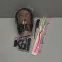 ISHOT Mannequin Head Human Hair,16"100% Real Human Hair,Beauty School Hair Practice Head,Manikin Cosmetology Hairdresser Training Head,Doll Head