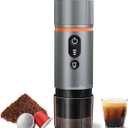 CONQUECO Portable Espresso Machine Travel: 12v Car Coffee Maker for Camping - Small Electric - 2.5 Mins Heating - 8 Cups Espresso for One Charge