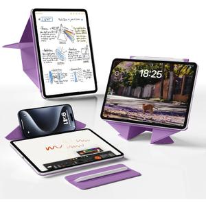 Case for iPad Air 11 inch M3/M2(2025/2024),iPad Air 5th/4th Generation(2022/2020) 10.9 inch,Slim Magnetic Attachment Protective Tablet Case,Auto Wake/Sleep,Hidden Pencil Holder (Purple)