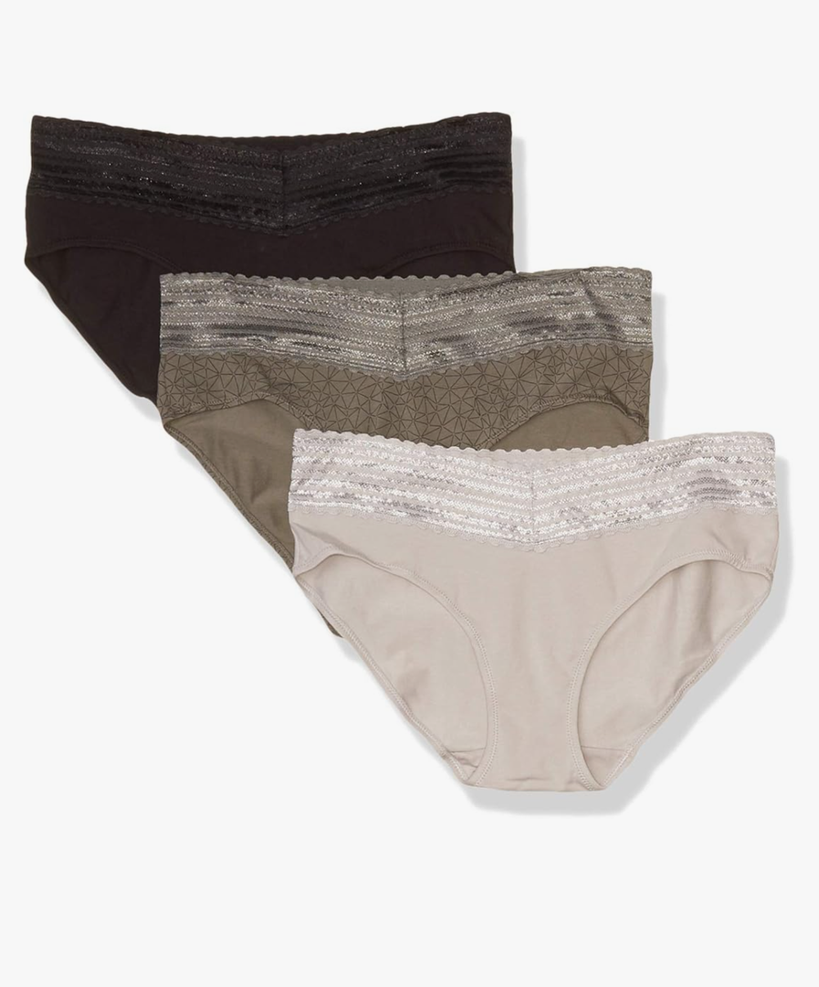 Warner's womens Blissful Benefits No Muffin 3 Pack Hipster Panties, Large