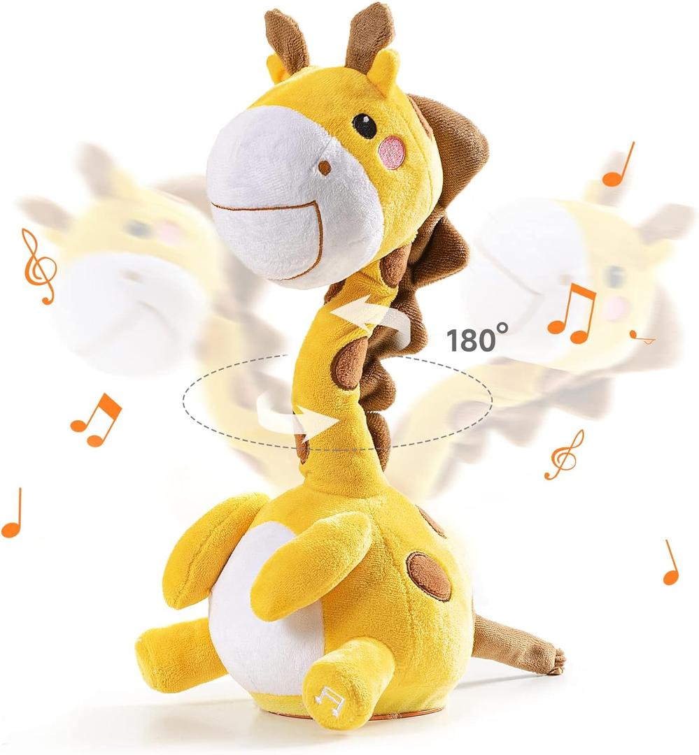 TUMAMA Dancing Talking Giraffe Toys, Mimicking Twisting Electronic Soft Plush Giraffe Toy with Record & Repeating What You Say, Singing Interactive Baby Toy for Toddler Boys Girls Gifts