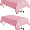 Sancua 2 Pack Pink Tablecloth 60 x 102 Inch, Rectangle Table Cloth for 6 Feet Tables - Stain and Wrinkle Resistant Washable Polyester Table Cover for Dining Tables, Valentines Parties