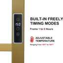 BLARALA Heated Towel Racks for Bathroom, Wall Mounted Electric Towel Warmer Racks with Timer & Temperature Control, Stainless Steel Towel Heater for Bathroom (Square-Brushed Gold 6 Bars)