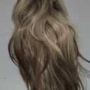 Aisom Ash Platinum Straight 18“ Highlight Wig Mixed Brown and Blonde Color Ombre Lace Front Wigs for Women Synthetic Wig (Highlight Ash Platinum)