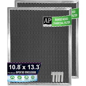 BPSF30 99010308 WB02X10707 compatible with GE and Broan QS WS NON-Ducted Thick Range Hood Charcoal Carbon Filters 10.8 X 13.3 X 0.09 inches