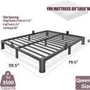 Bilily 6 Inch Low Bed Frame Queen with Round Corner Legs,3500 LBS Heavy Duty Low Profile Queen Bed Frame Metal Platform, No Box Spring Needed, Easy Assembly, Noise-Free, Headboard Compatible,Black