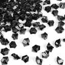 DomeStar 150PCS Fake Ice, Black Decorations Vase Fillers, Black Plastic Gems Aquarium Tank Rock Party Table Scatter Decorations