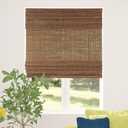 CALYX INTERIORS Cordless Bamboo Roman Shade Blind, Light Filtering, 34" W x 64" H, Ceylon Chestnut