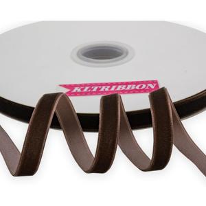 Nylon Single Face Velvet Ribbon,3/8 Inch X 25 Yards Spool (Brown)