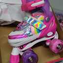 SULIFEEL Rainbow Unicorn 4 Size Adjustable Roller Skates for Girls Boys for Kids Ages 3-5 5-8 6-12 Children Skates Indoor Outdoor (Small - Little Kid)