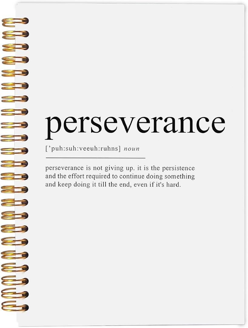 Perseverance Definition Inspirational Notebook, Motivational Journal, Inspirational Gifts for Coworkers Women Men, Inspiring Work Spiral Notebooks 5.5x8.3 Inch