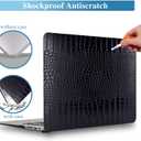 Compatible with Crocodile MacBook Pro 13 Inch Case 2026 2022-2016 M2 M1 A2338 A2289 A2251 A2159 A1989 A1706 A1708, Textured Aligator Skin Snakeskin PU Leather Hardshell & Keyboard Cover, Black