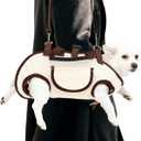 Snuggle Sling Dog Carrier, Adjustable Full Body Dog Lift Harness Hands-Free Shoulder Pet Carrier with Traction Leash Fit Most 8-13 lb/3.63-5.9 kg Portable Supply for Small Cat Pet, Medium