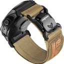 Bandletic Compatible with Garmin Fenix 5X 6X 7X Watch Band - 26mm Easy-Fit Rugged Nylon Strap with Magnetic Fidlock V-Buckle for Fenix 8 51mm/7X 6X Pro/5X Plus/3/3 HR/Tactix/Epix Pro2 51mm/Instinct 2X (Khaki)