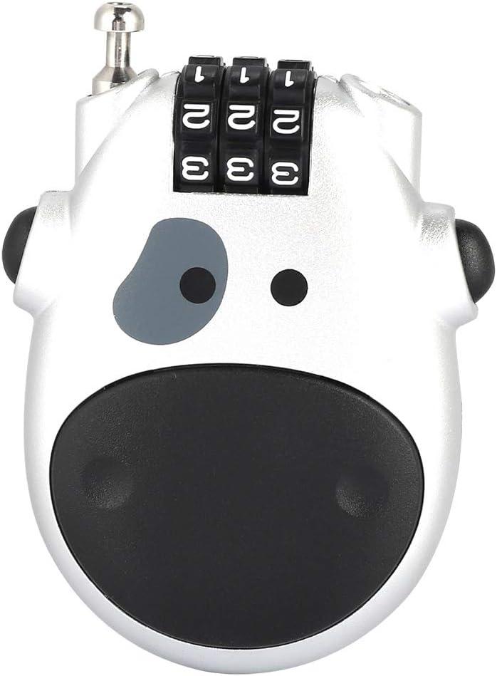 Watris Veiyi Cable Locks with 3 Digit Combination, Password Lock for Snowboard Stroller Luggage Bike, Retractable Coded Lock with 35.4in Cable (Silver)