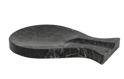 Luxury Handmade Cloudy White Marble Spoon Rest for Kitchen Counter, Cooking Utensil Holder for Stove Top, Spatula, Tongs Keeper Countertop Spoon Holder