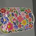 TP Large Melamine Serving Trays with Handles, 19" x 12", Set of 2, Floral