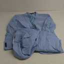 Furuyal Linen Suit 3 Pieces Vintage Retro Wedding Prom Suits Slim Fit Jacket Blazer Groom Tuxedos (Medium, Blue)