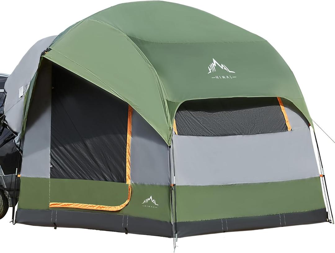 GoHimal SUV Tent for Camping, Waterproof PU3000mm Spacious Double Layer Design for 5-8 Person, Includes Rainfly and Storage Bag, 8FT L x 8FT W x 7.2FT H Green