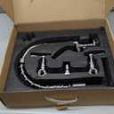 Commercial Sink Faucet with Sprayer, Wall Mount, 12' Swing Spout, 8 Adjustable Center, 25' Height for Restaurant Compartment Sink, Industrial, Chrome